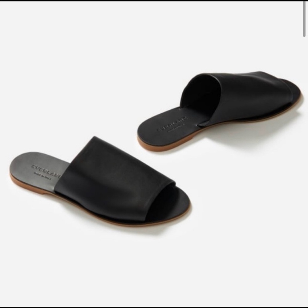 Everlane Black Leather Day Slides Ladies size 7